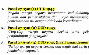 Pasal 27 Ayat 1 Uud 1945 Tentang